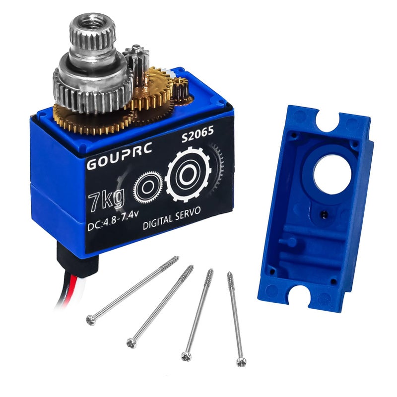 GOUPRC 7 كجم RC أجهزة معدنية صغيرة مؤازرة معدنية مع مؤازرة Hron لـ TRX4 TRX6 SCX10 III 1/10 RC أجزاء ترقية السيارة الزاحفة (أسود 1 قطعة) - Image 3